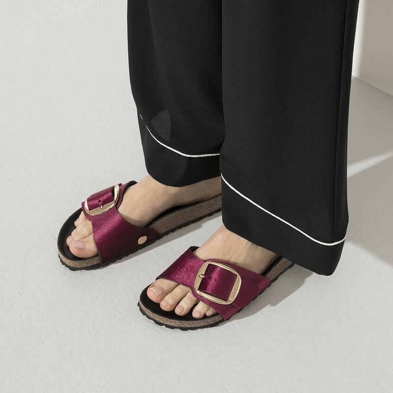 Birkenstock Big Přezkou Rivet Logo Læder Madrid Dame Bordeaux | DK 417SGL